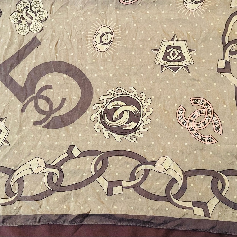 VINTAGE CHANEL SILK SCARF - Picture 7 of 8